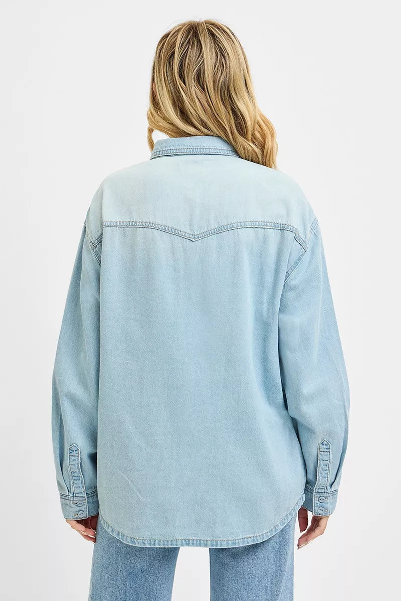 RISEN Western Yoke Style Relaxed Fit Denim Shirts | STAHlin RADIANCE