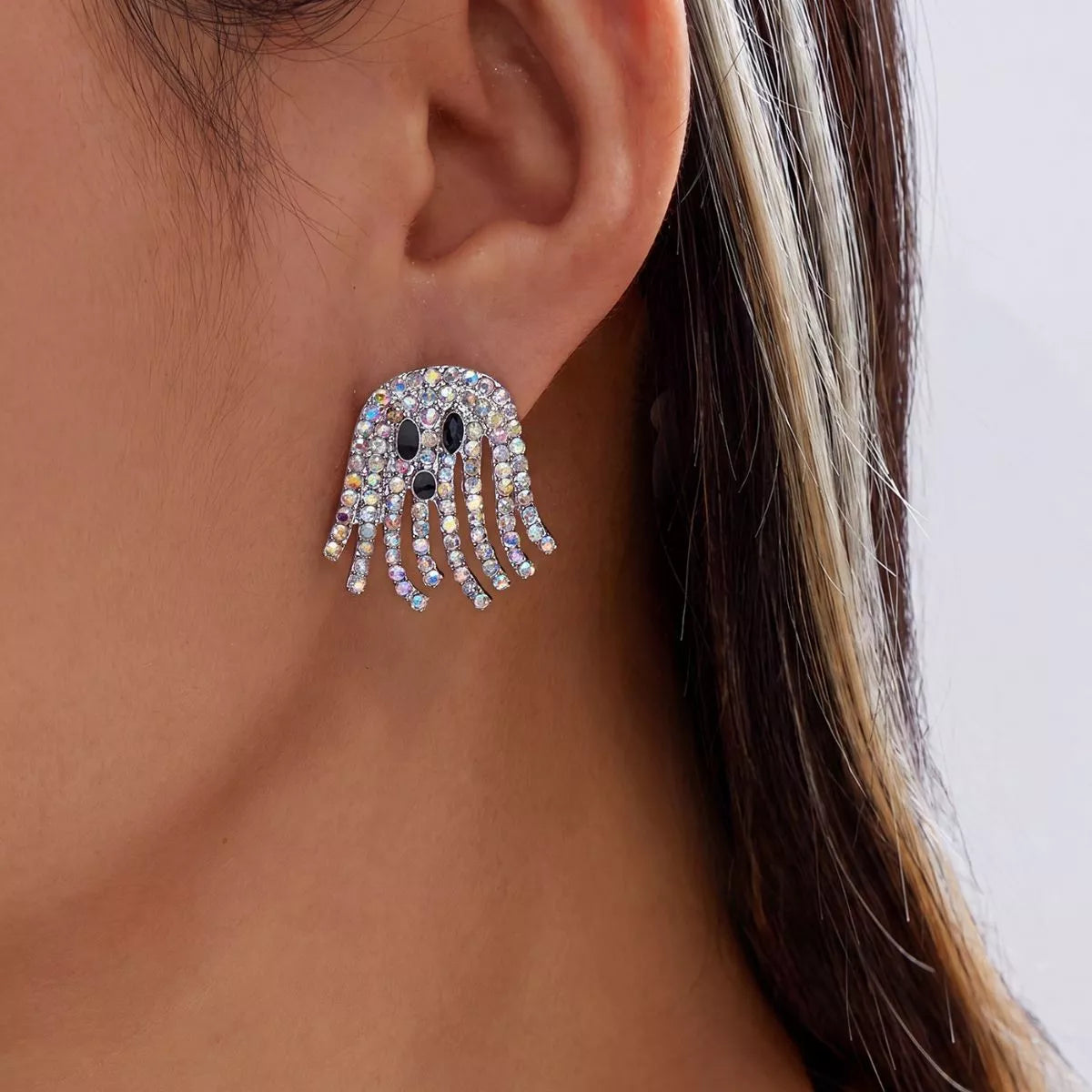 Halloween Rhinestone Ghost Shape Earrings | STAHlin RADIANCE