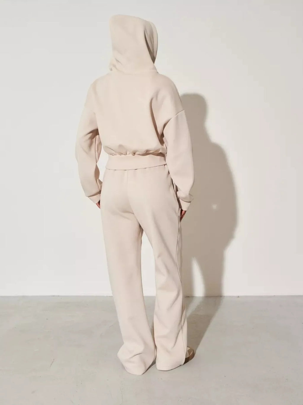 Zip-Up Hoodie and Wide-Leg Sweatpants Set | STAHlin RADIANCE