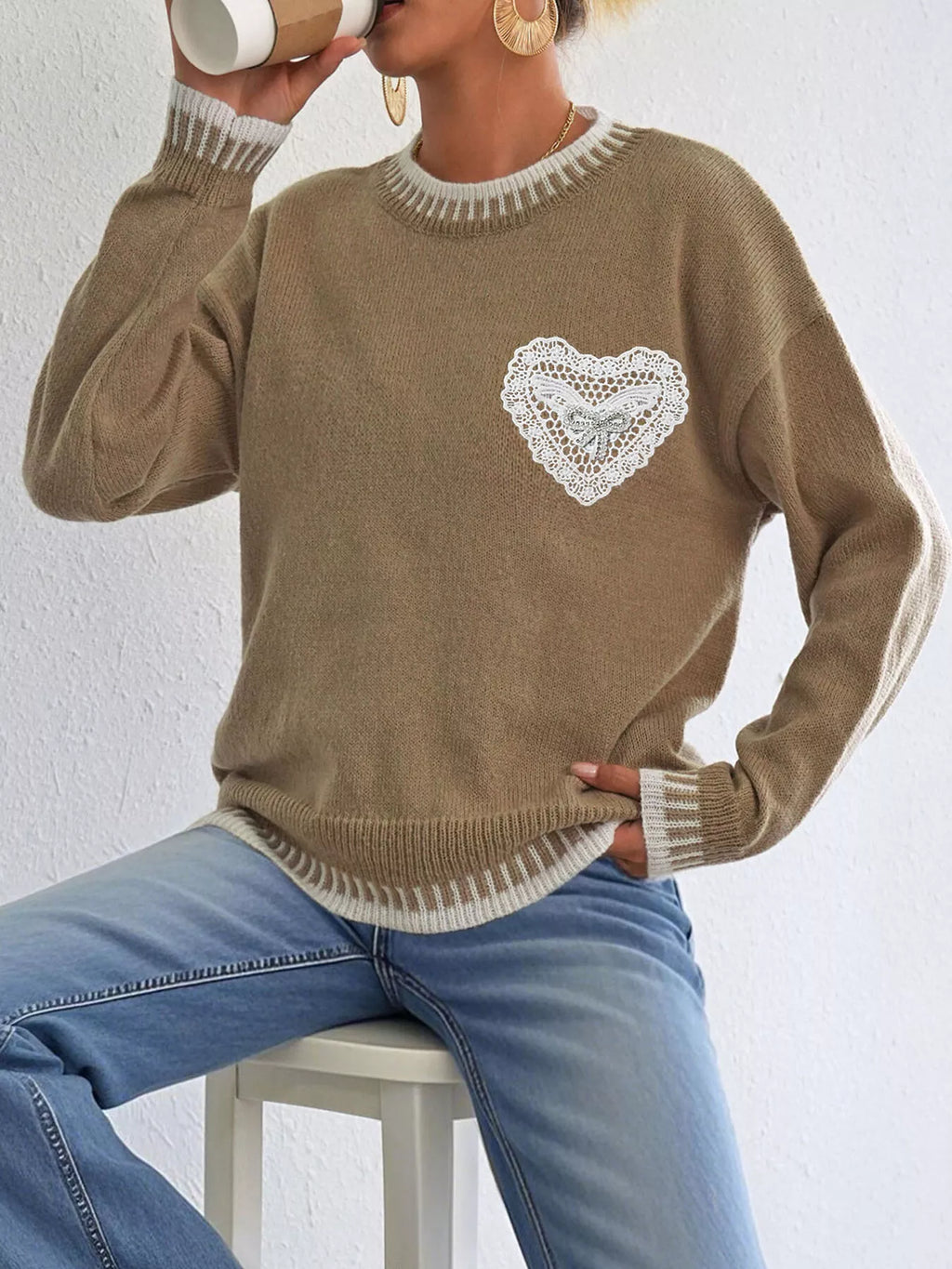 The Amara Lace Heart Sweater | STAHlin RADIANCE