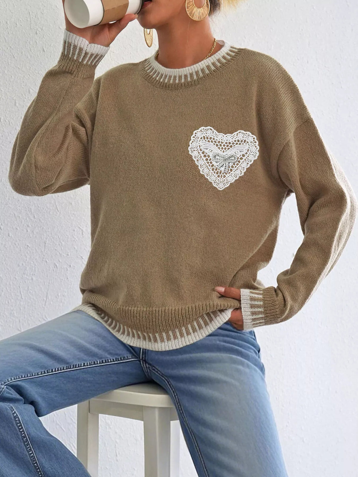 The Amara Lace Heart Sweater | STAHlin RADIANCE