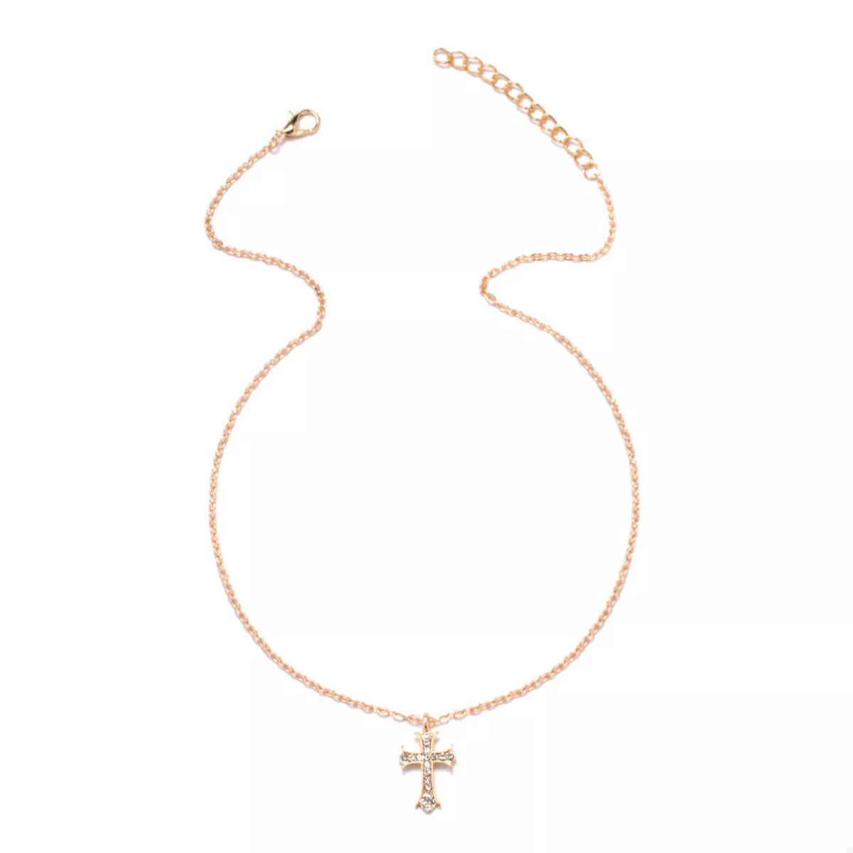 18K Gold-Plated Rhinestone Cross Necklace | STAHlin RADIANCE