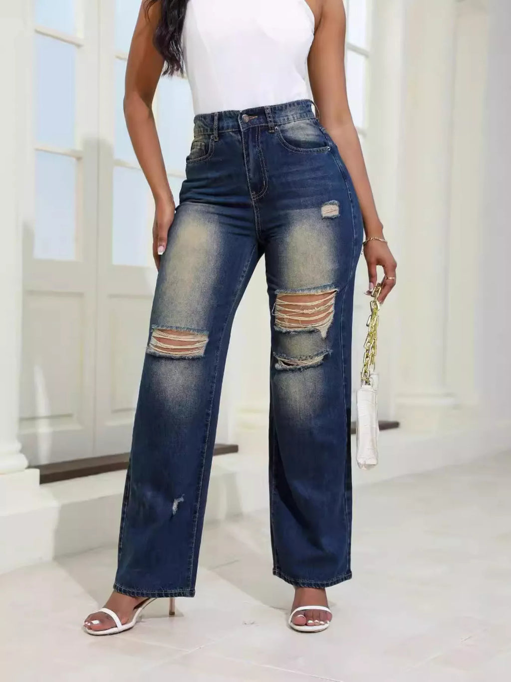 The Nova RISEN High-Waisted Distressed Jeans | STAHlin RADIANCE