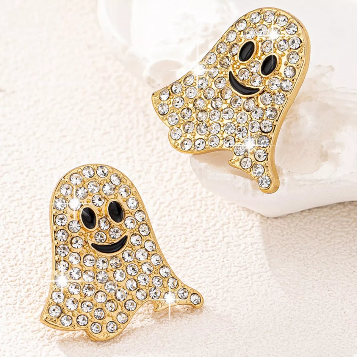 18K Gold-Plated Rhinestone Halloween Ghost Earrings | STAHlin RADIANCE