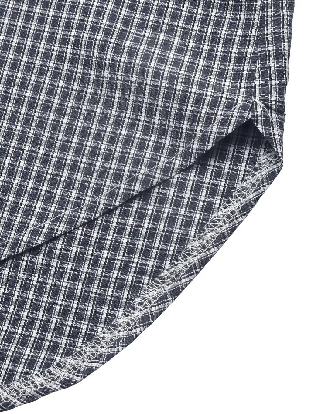 Gingham Button Up Shirt with Tie-Sleeve Detail | STAHlin RADIANCE