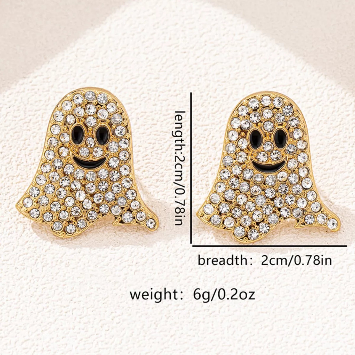 18K Gold-Plated Rhinestone Halloween Ghost Earrings | STAHlin RADIANCE