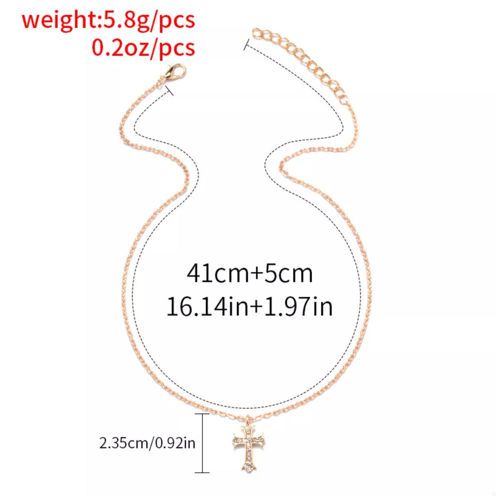 18K Gold-Plated Rhinestone Cross Necklace | STAHlin RADIANCE
