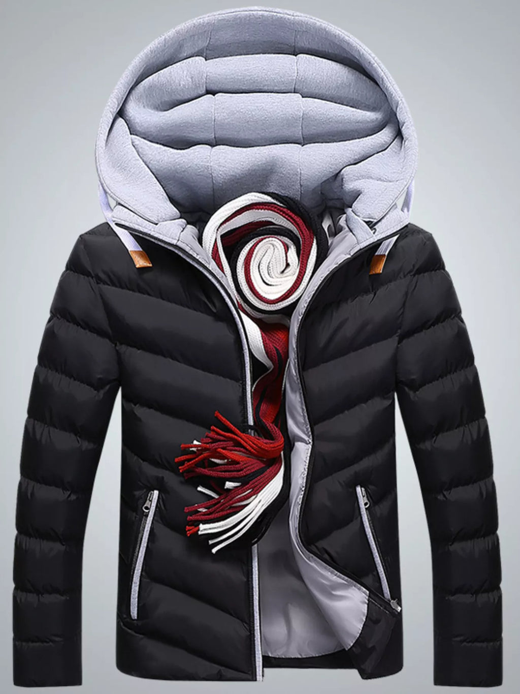 Men's Plus Size Zip Up Hooded Padded Puffer Jacket | STAHlin RADIANCE