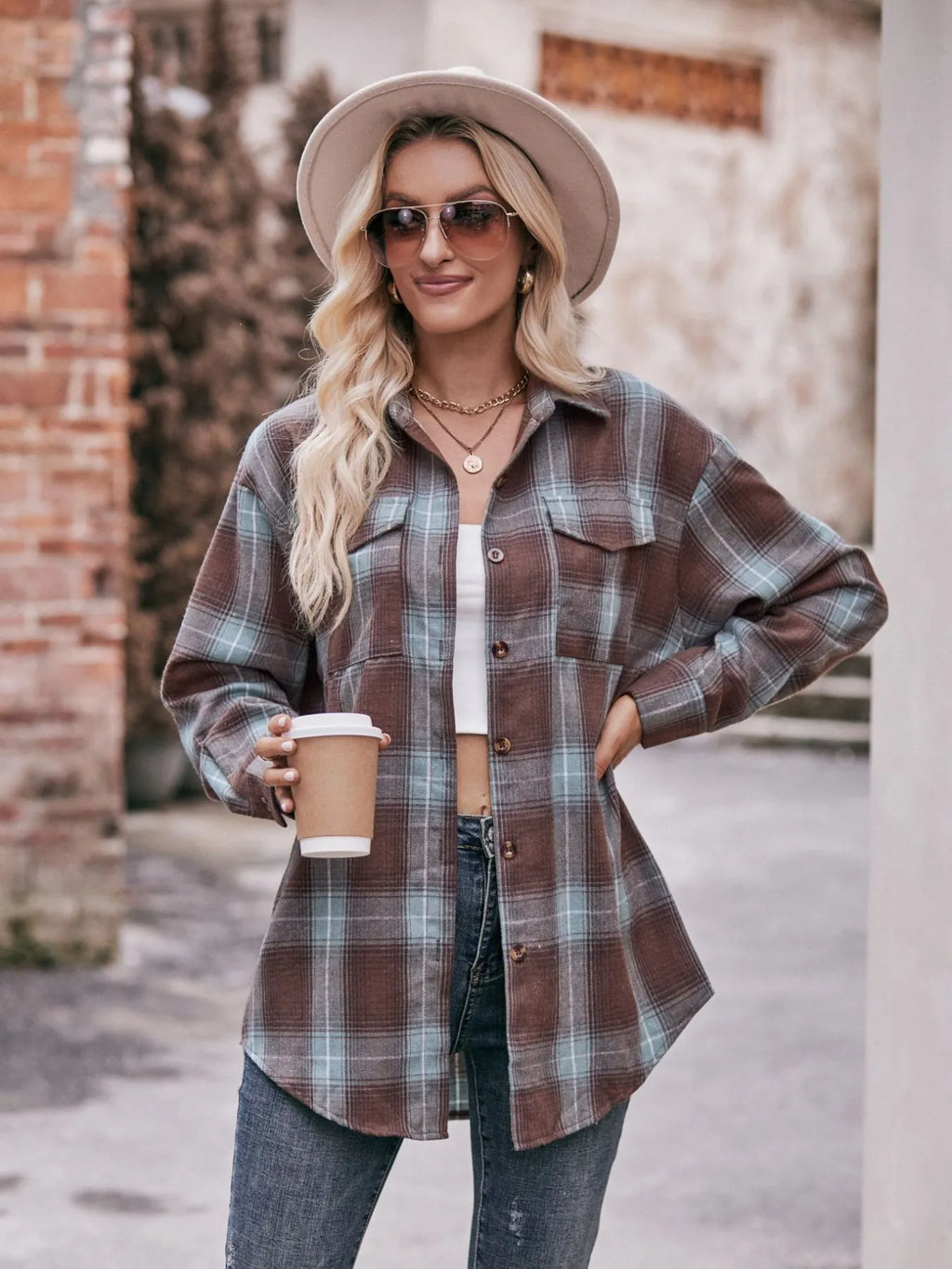 Plaid Button-Down Long Sleeve Shirt | STAHlin RADIANCE