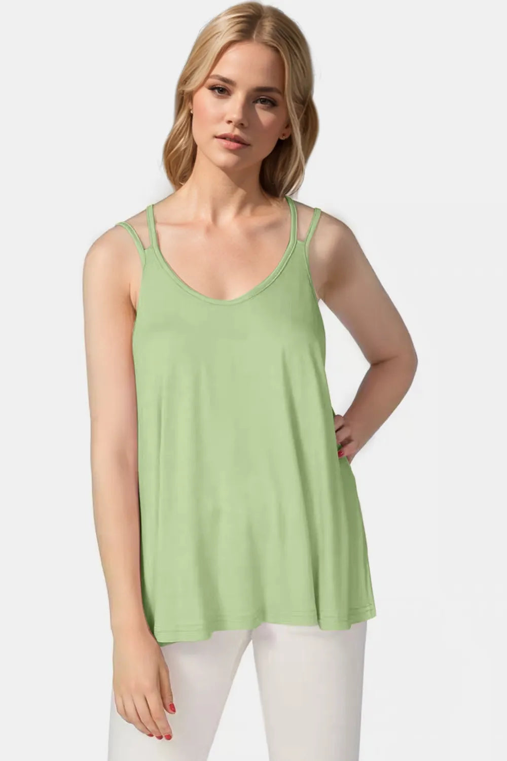 Basic Bae Bamboo Scoop Neck Double Spaghetti Straps Cami | STAHlin RADIANCE