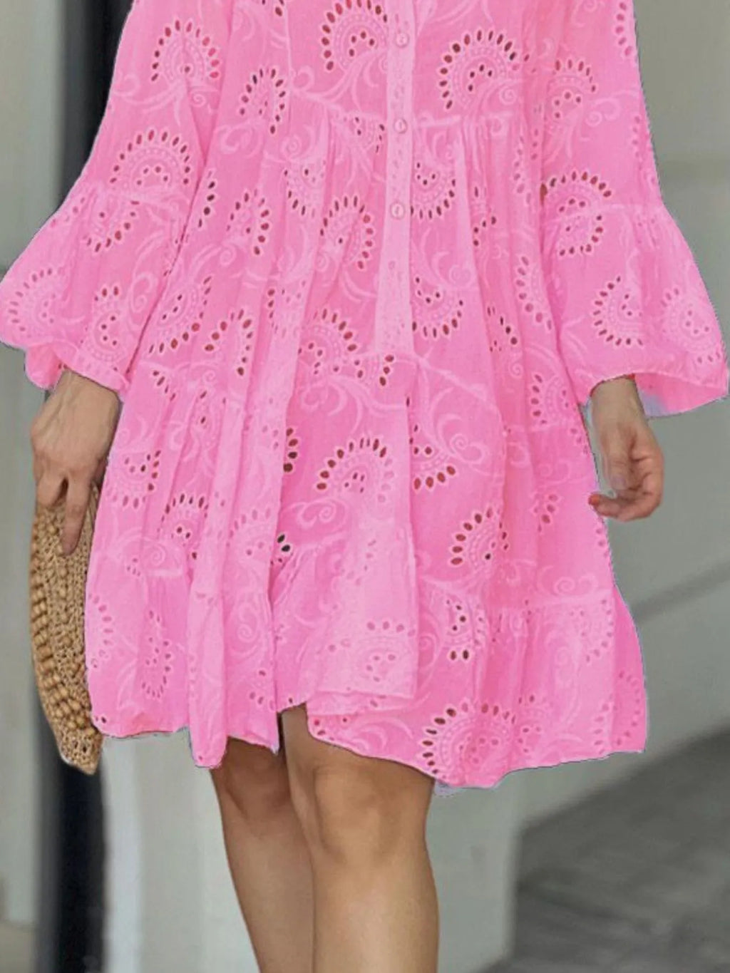 Full Size Eyelet Ruffled Hem Tiered Dress Plus Size | STAHlin RADIANCE