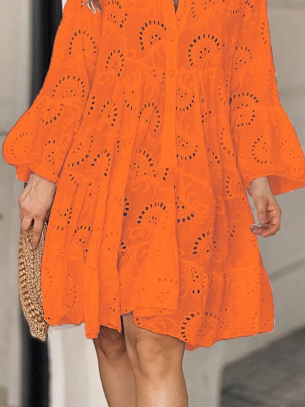 Full Size Eyelet Ruffled Hem Tiered Dress Plus Size | STAHlin RADIANCE
