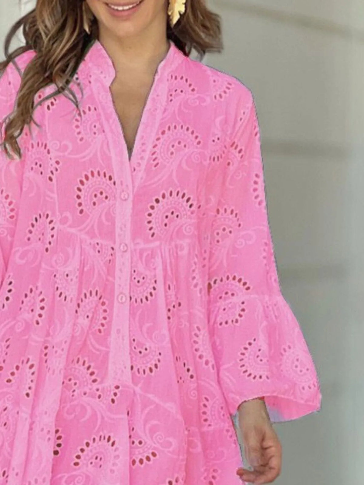 Full Size Eyelet Ruffled Hem Tiered Dress Plus Size | STAHlin RADIANCE