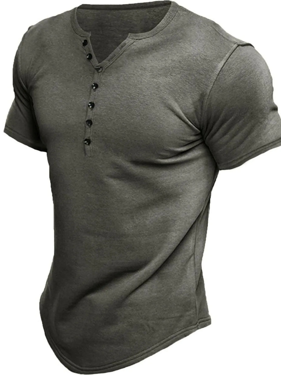 Men's Button Detail Short Sleeve Polo