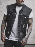 Men's Full Size Button Up Denim Vest Plus Size | STAHlin RADIANCE