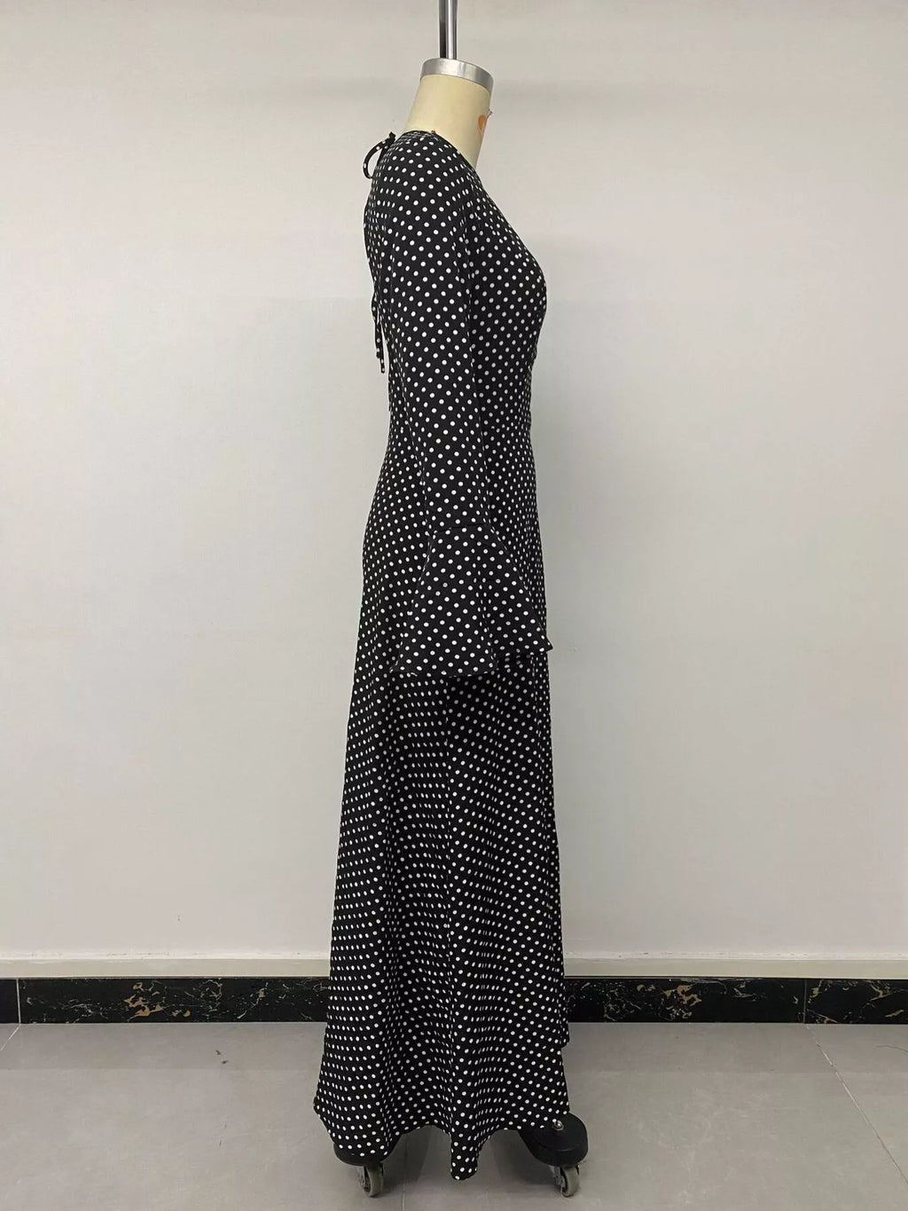 Polka Dot Flare Sleeve Maxi Dress | STAHlin RADIANCE