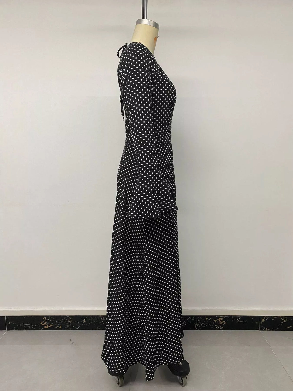 Polka Dot Flare Sleeve Maxi Dress | STAHlin RADIANCE
