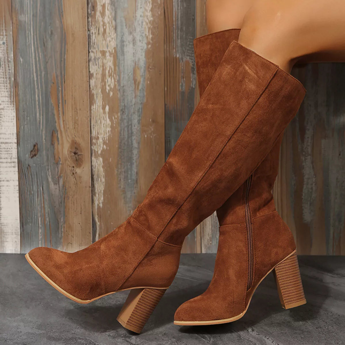 Point Toe Block Heels Boots | STAHlin RADIANCE