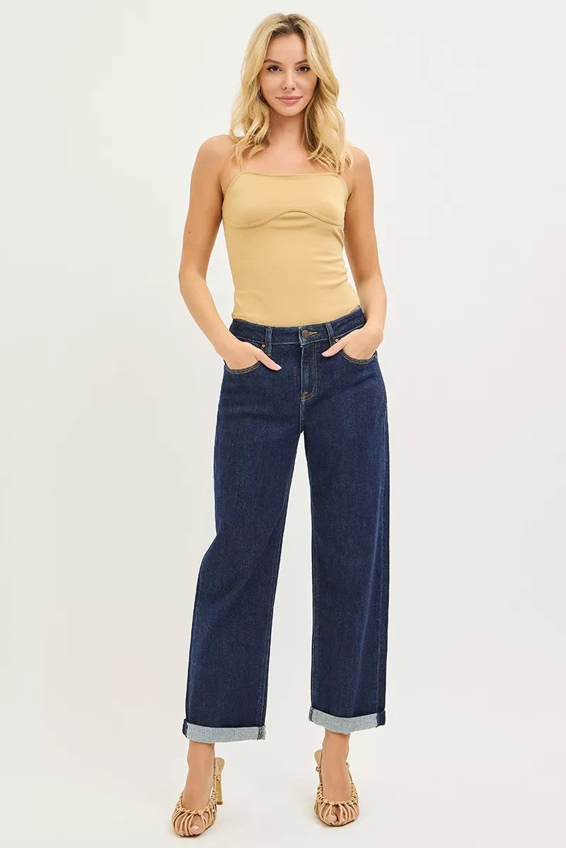 RISEN Slouchy Cropped  Boyfriend Jeans With Cuffed Hem | STAHlin RADIANCE