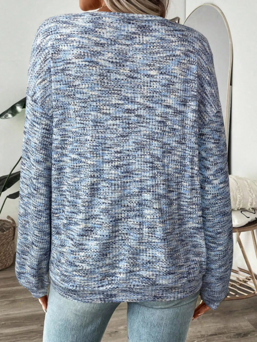 Space-Dyed Long Sleeve Waffle-Knit Top | STAHlin RADIANCE