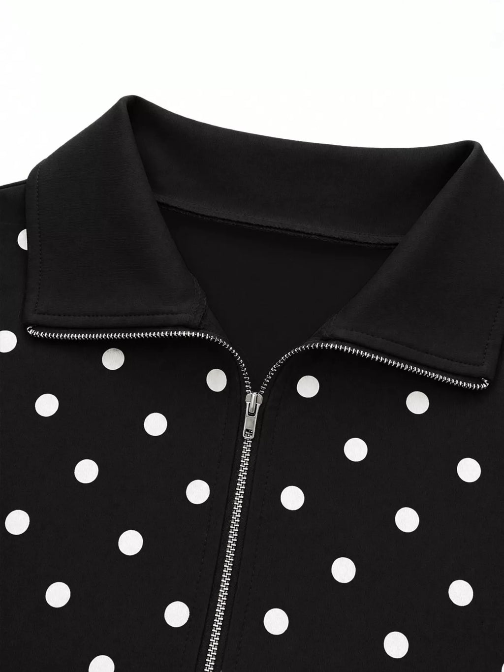 Polka Dot Half Zip Cropped Sweatshirt | STAHlin RADIANCE