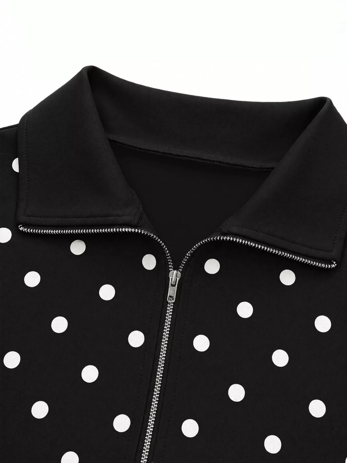 Polka Dot Half Zip Cropped Sweatshirt | STAHlin RADIANCE