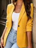 Full Size Single-Breasted Lapel Collar Blazer Plus Size | STAHlin RADIANCE