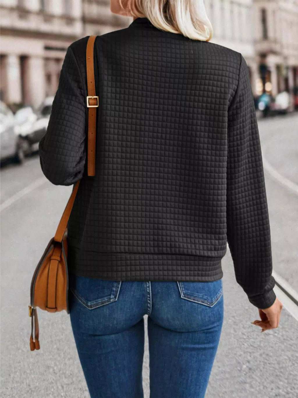 Textured Zip-Up Long Sleeve Jacket | STAHlin RADIANCE