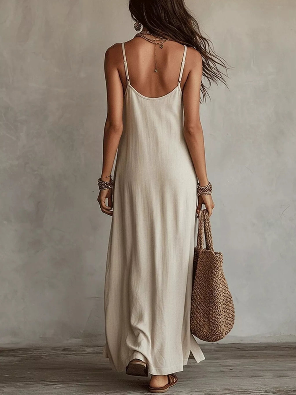 Full Size Scoop Neck Spaghetti Strap Maxi Dress Plus Size | STAHlin RADIANCE