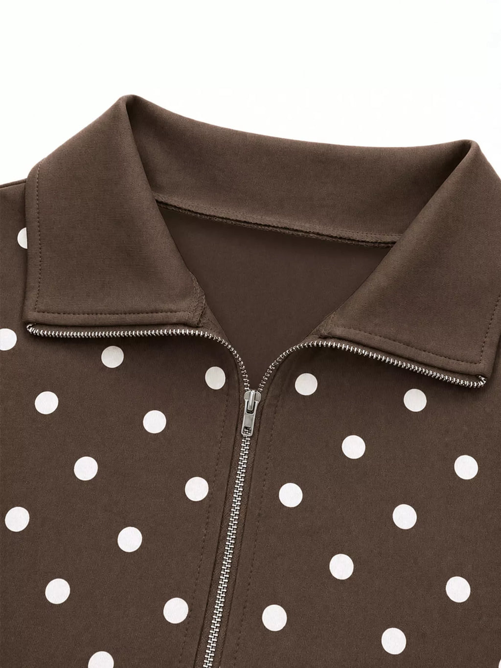 Polka Dot Half Zip Cropped Sweatshirt | STAHlin RADIANCE