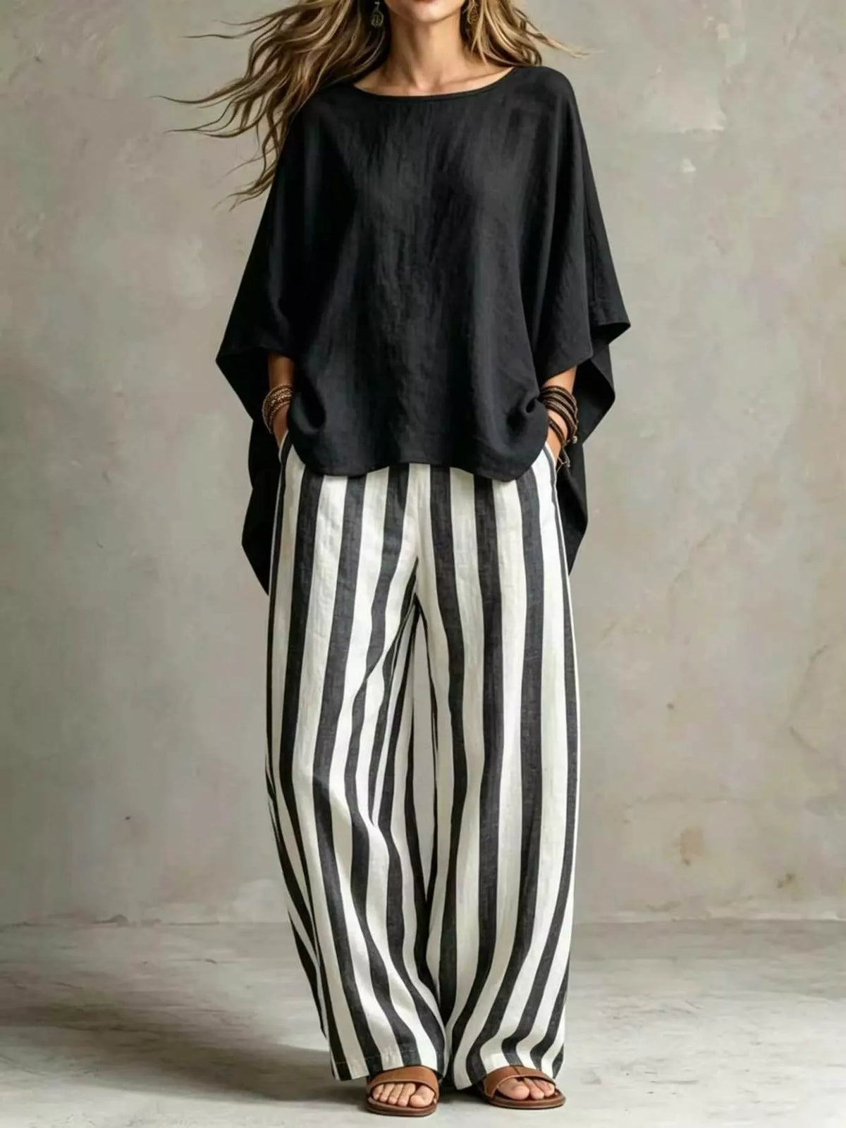 Full Size Solid Color Top and Pants Set Plus Size | STAHlin RADIANCE