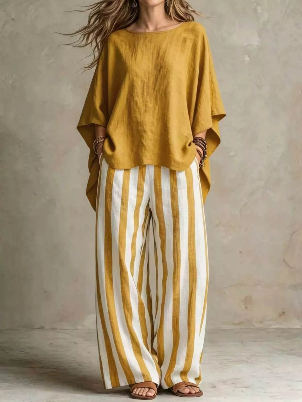 Full Size Solid Color Top and Pants Set Plus Size | STAHlin RADIANCE