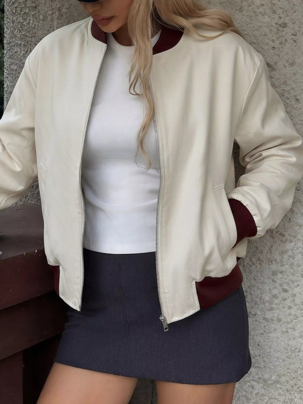 Contrast Trim Zip Up Jacket | STAHlin RADIANCE