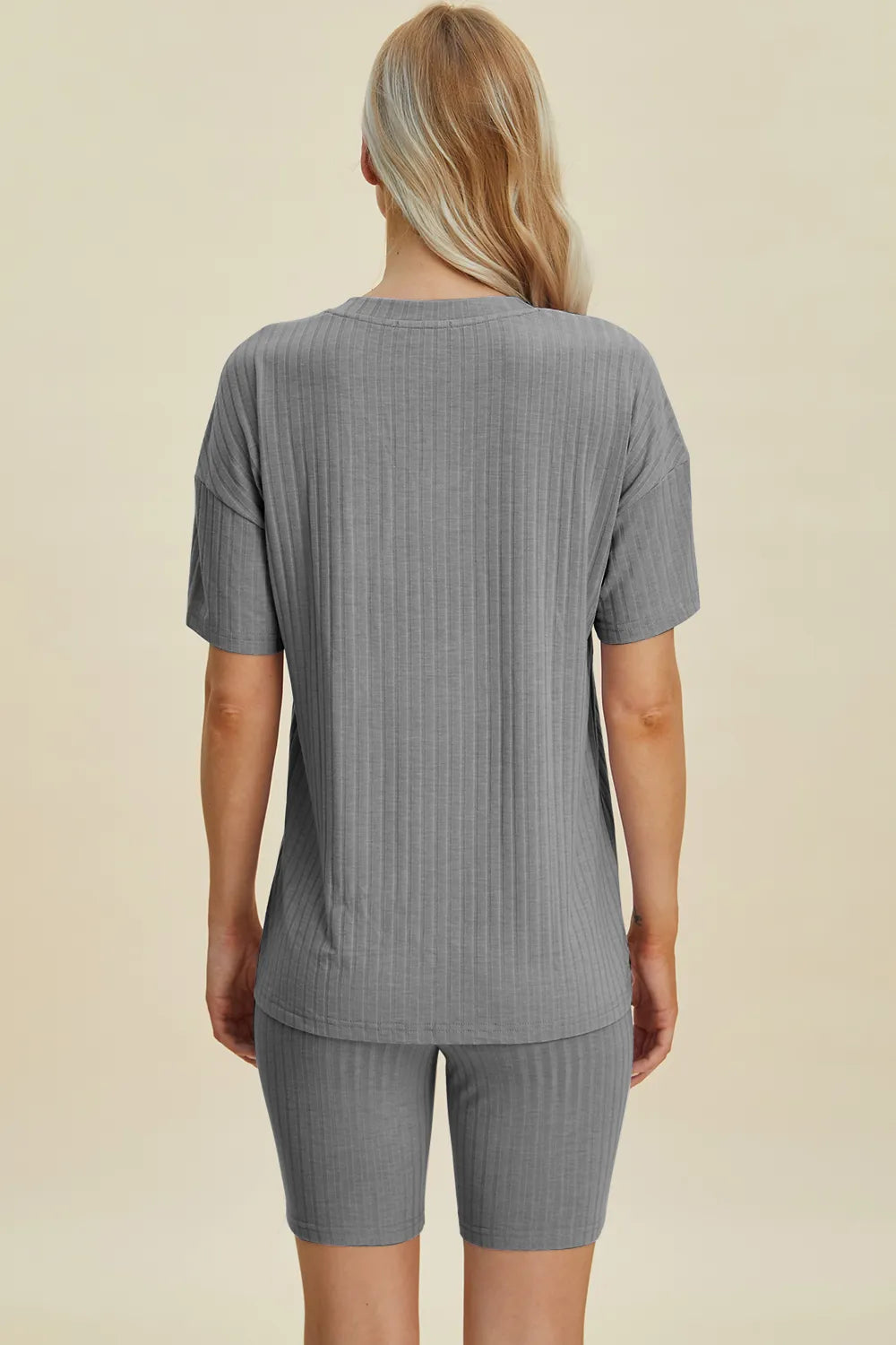 Basic Bae Full Size Ribbed V-Neck Short Sleeve Top and Shorts Set | STAHlin RADIANCE