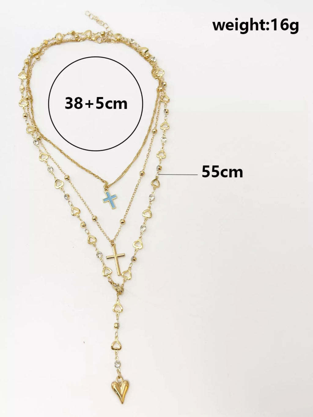 Layered Cross and Heart Necklace | STAHlin RADIANCE