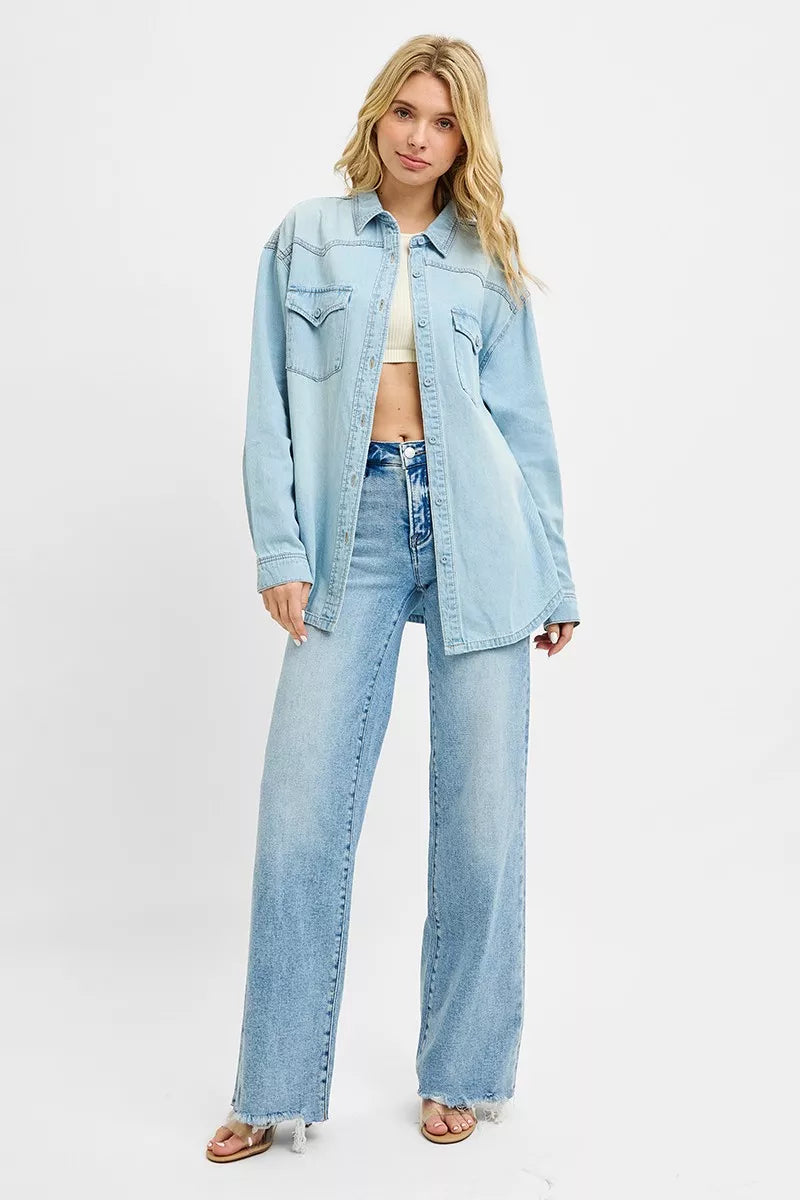 RISEN Western Yoke Style Relaxed Fit Denim Shirts | STAHlin RADIANCE