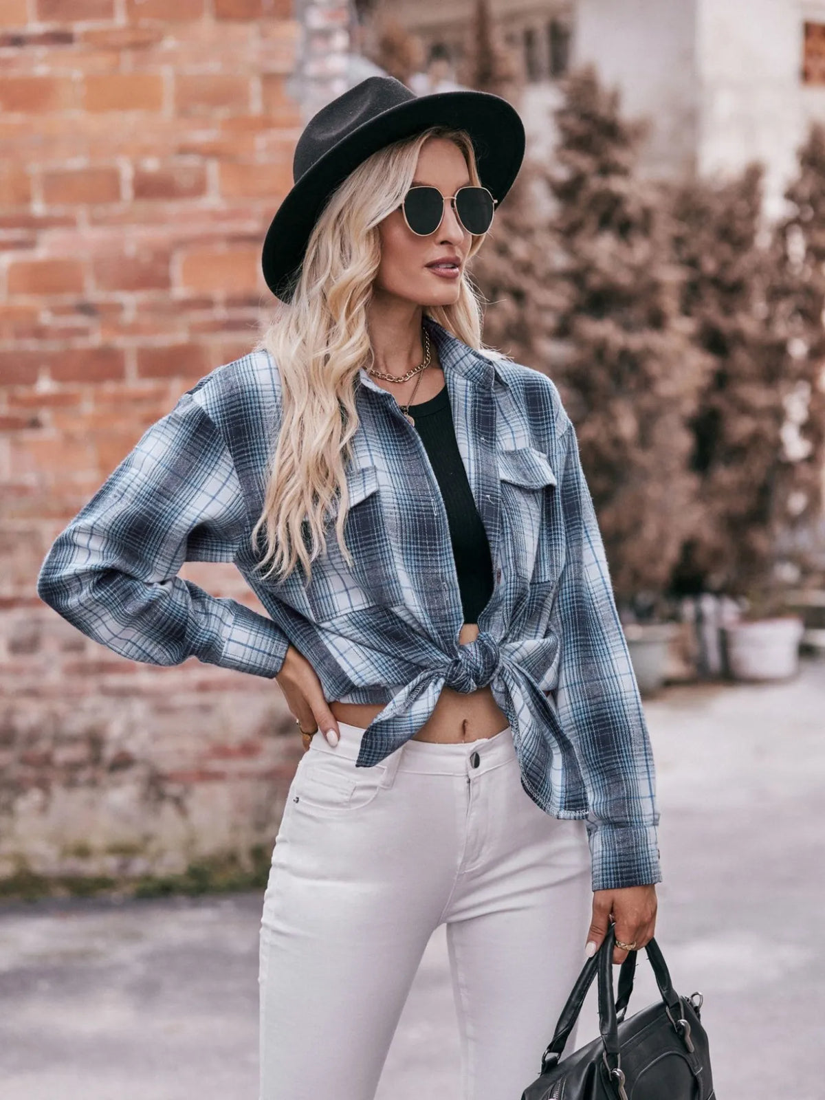Plaid Button-Down Long Sleeve Shirt | STAHlin RADIANCE
