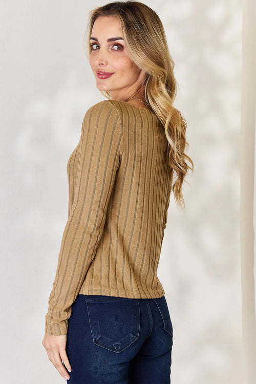 Basic Bae Full Size Ribbed Long Sleeve T-Shirt | STAHlin RADIANCE