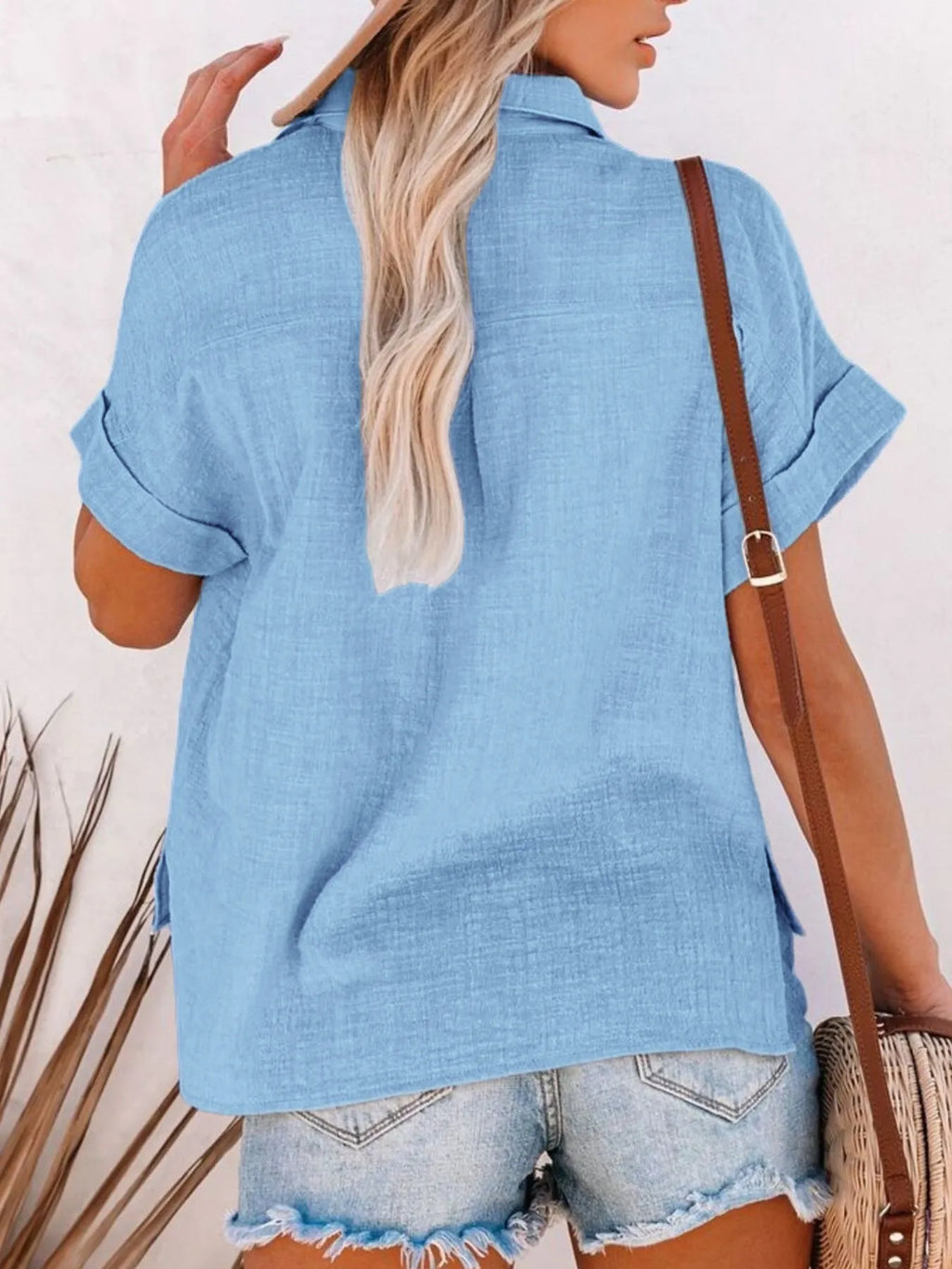 Full Size Button Up Short Sleeve Shirt Plus Size | STAHlin RADIANCE