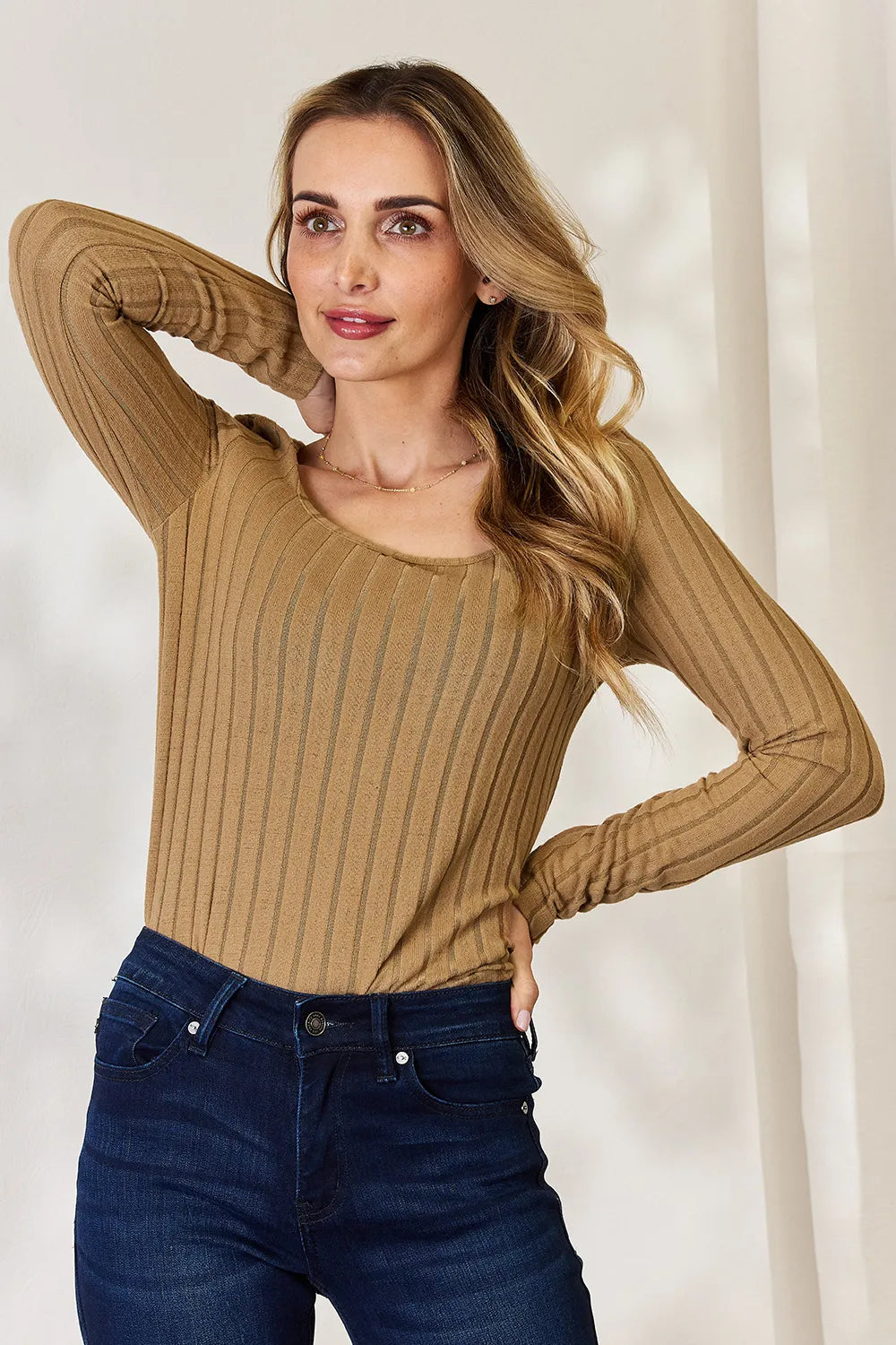 Basic Bae Full Size Ribbed Long Sleeve T-Shirt | STAHlin RADIANCE