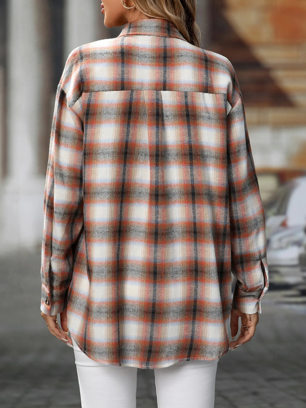 Oversized Plaid Button-Up Shirt | STAHlin RADIANCE