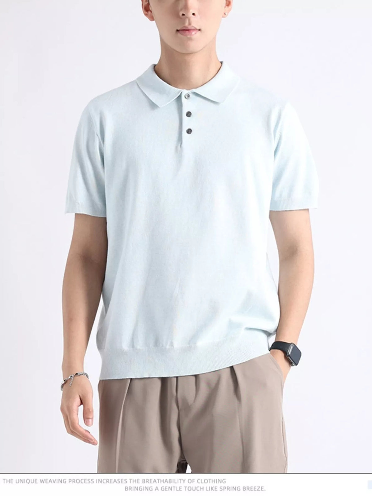 Men's Plus Size Button Detail Short-Sleeve Polo | STAHlin RADIANCE