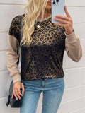 Leopard Round Neck Long Sleeve Sweatshirt | STAHlin RADIANCE