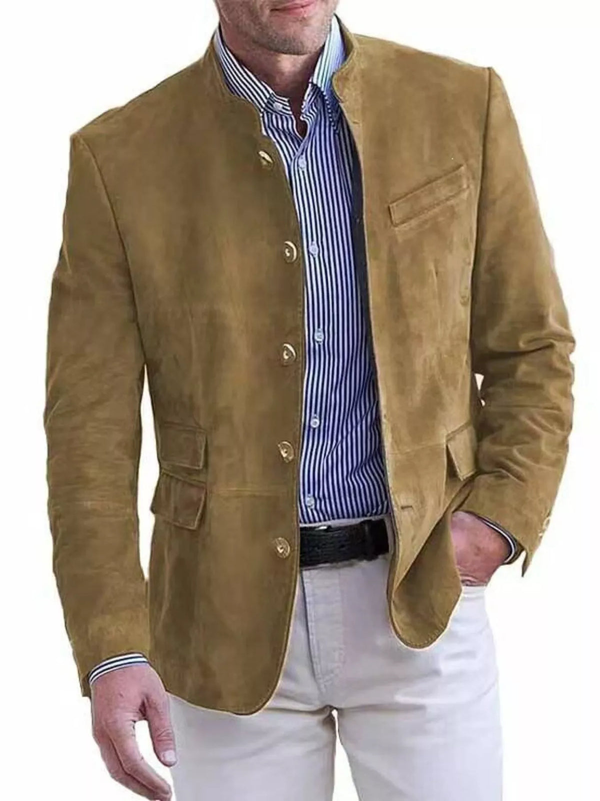 Men's Full Size Button Up Long Sleeve Blazer Plus Size | STAHlin RADIANCE