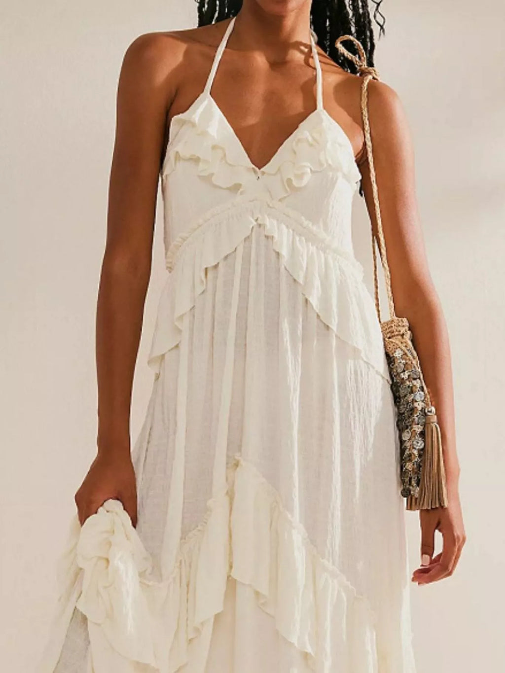 Ruffled Halter Neck Maxi Dress | STAHlin RADIANCE