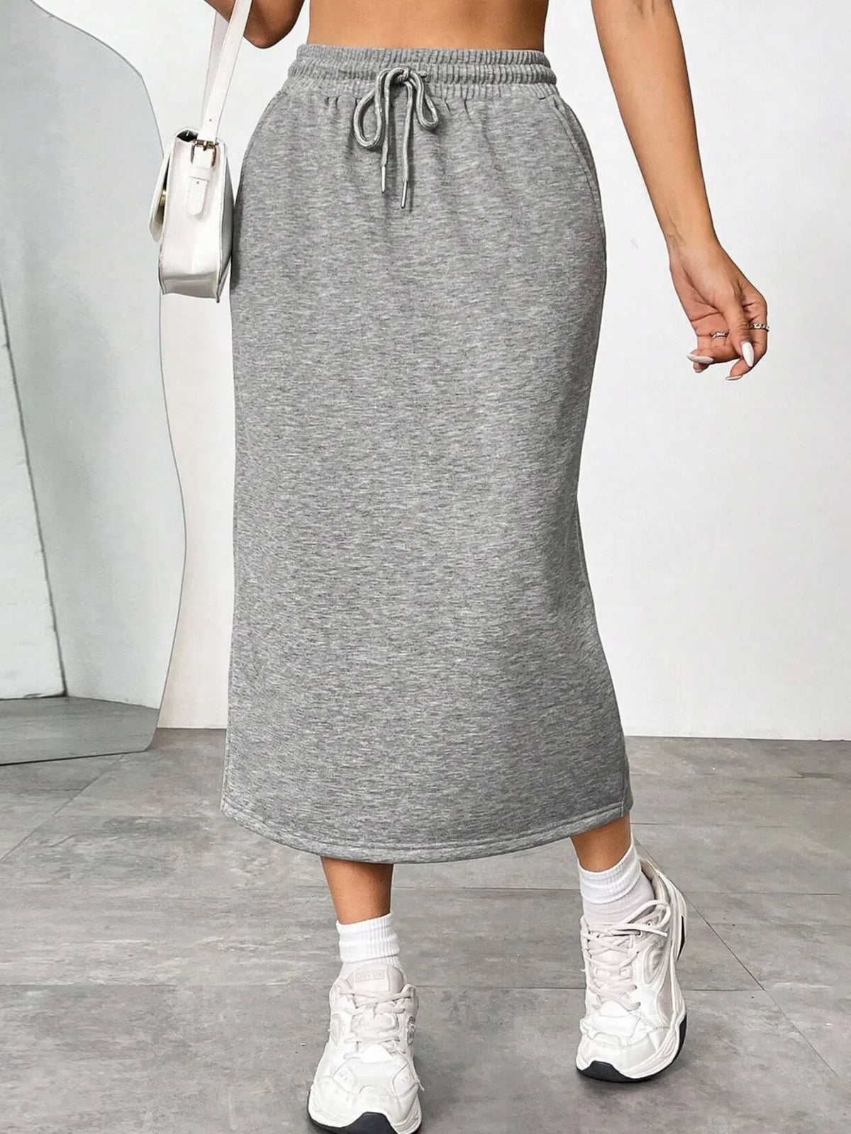 Slit Drawstring Midi Skirt | STAHlin RADIANCE