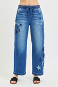 RISEN Elastic Band Slouchy Cropped Barrel with Star Patch | STAHlin RADIANCE