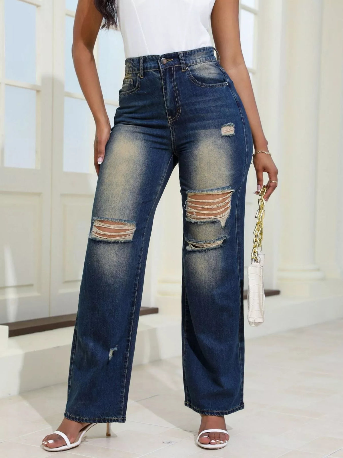 The Nova RISEN High-Waisted Distressed Jeans | STAHlin RADIANCE