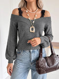 Off-Shoulder Lace Trim Sweater | STAHlin RADIANCE