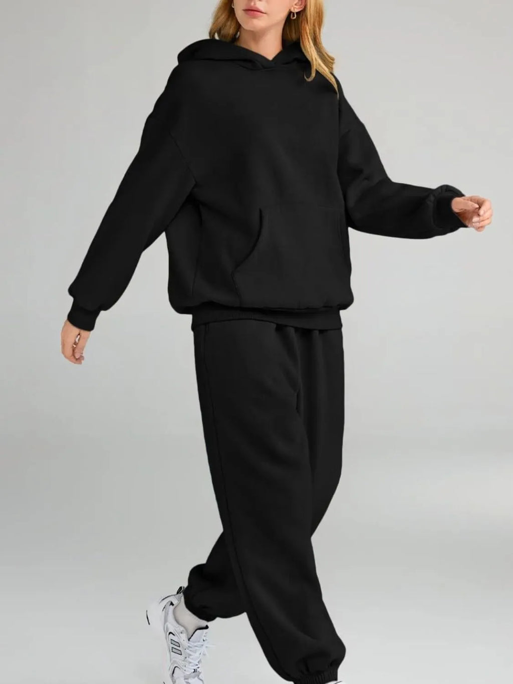 Full Size Kangaroo Pocket Hoodie and Joggers Set Plus Size | STAHlin RADIANCE